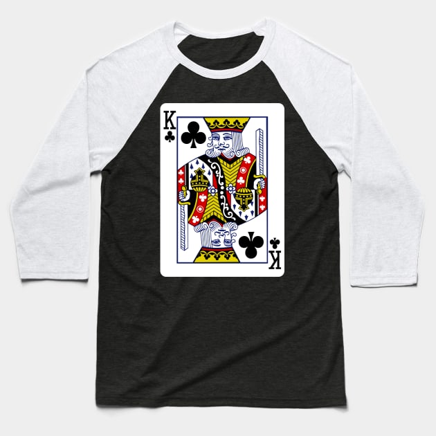 King of Clubs Playing Card Baseball T-Shirt by vladocar